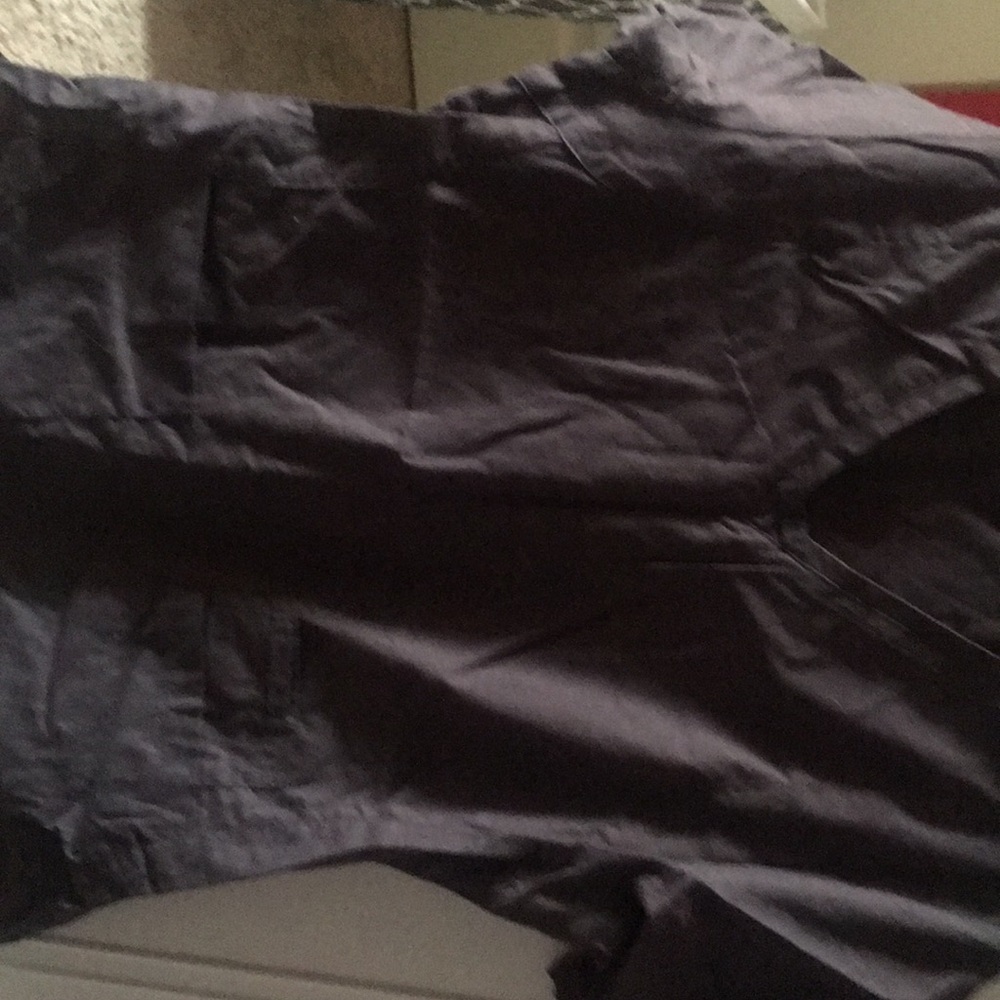 Medgear plain charcoal gray scrub top
